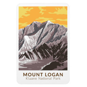 Mount Logan Kanada Reise Kunst Vintage Magnet