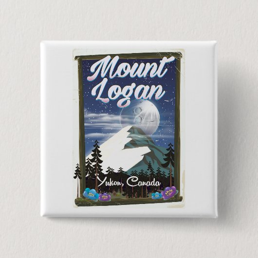 Mount Logan, Yukon, Kanada Button (Vorderseite)