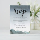 Mount Love RSVP Karte (Stehend Vorderseite)