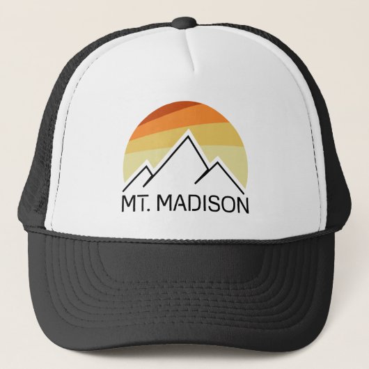 Mount Madison New Hampshire Retro Truckerkappe (Vorderseite)