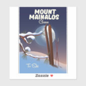 Mount Mainalos griechischer Skispass. Aufkleber (Blatt)