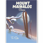 Mount Mainalos griechischer Skispass. Aufkleber (Vorderseite)