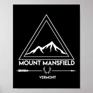 Mount Mansfield Vermont Snowboarden Skiort Poster