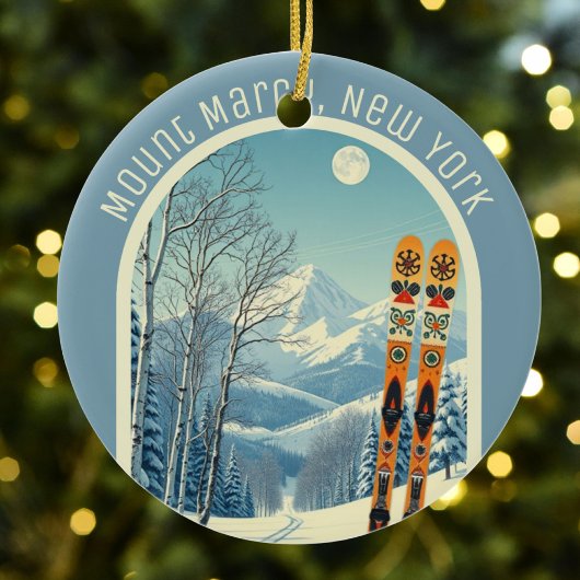Mount Marcy New York ski area souvenir  Keramik Ornament