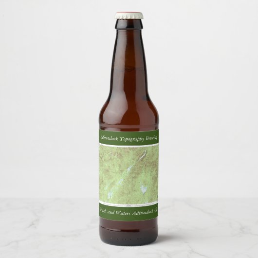 Mount Marcy Topographische Karte - Adirondack Park Bierflaschenetikett (Vorderseite)