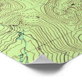 Mount Marcy Topographische Karte - Adirondack Park Poster (Ecke)