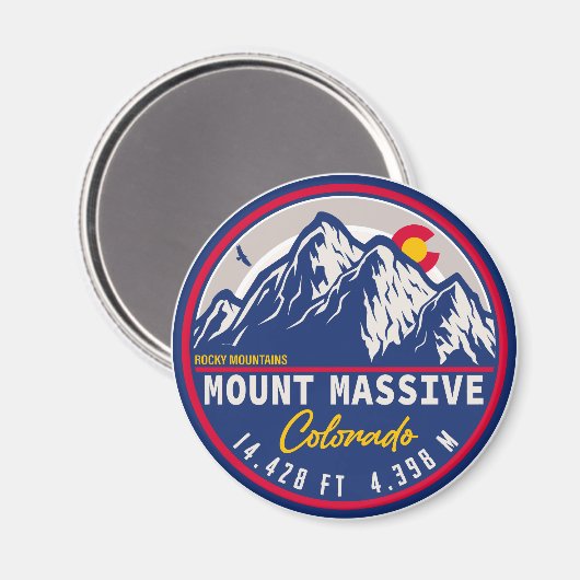 Mount Massive Colorado - 14er-Wanderung Magnet (Vorderseite/Rückseite)