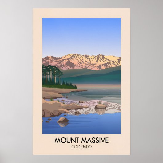 Mount Massive Colorado USA Reiseplakat Poster (Vorne)