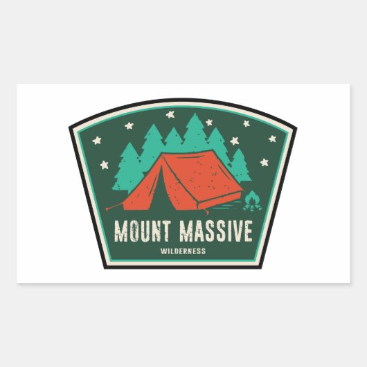 Mount Massive Wilderness Colorado Camping Rechteckiger Aufkleber (Vorderseite)