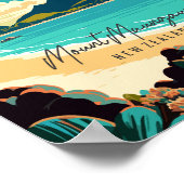 Mount Maunganui Neuseeland Vintage Reise Poster (Ecke)