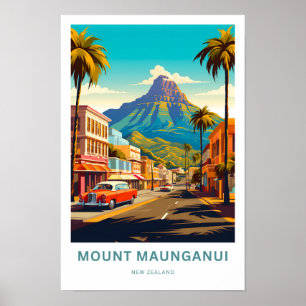 Mount Maunganui New Zealand Travel Print Poster