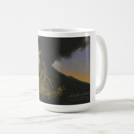 "Mount Merapi op Java" Koffiemok van Raden Saleh® Kaffeetasse (VorderseiteRechts)