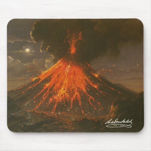 "Mount Merapi op Java"Raden Saleh® Muismat Mousepad (Vorne)