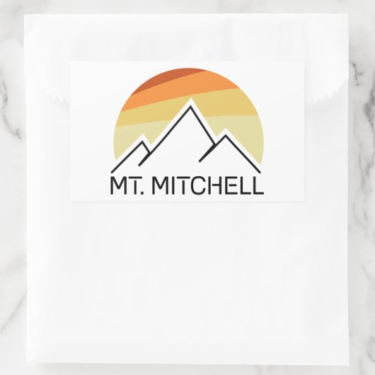 Mount Mitchell Retro Rechteckiger Aufkleber (Tasche)