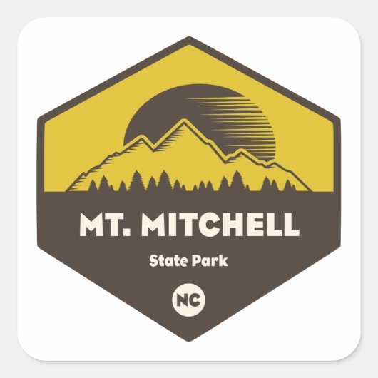 Mount Mitchell Staat Park Quadratischer Aufkleber (Vorderseite)