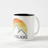 Mount Moosilauke New Hampshire Retro Zweifarbige Tasse (VorderseiteRechts)