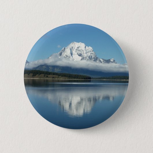 Mount Moran Reflection auf Grand Teton Button (Vorderseite)