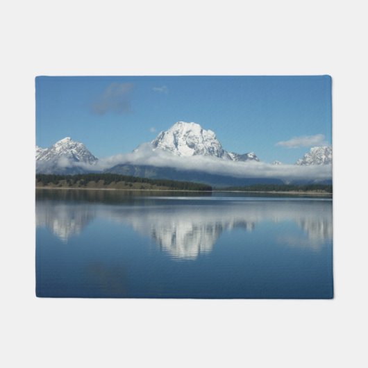 Mount Moran Reflection auf Grand Teton Fußmatte (Vorderseite)
