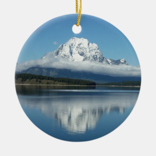 Mount Moran Reflection auf Grand Teton Keramikornament (Vorne)
