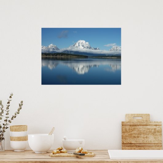 Mount Moran Reflection auf Grand Teton Poster (Küche)