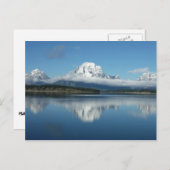 Mount Moran Reflection auf Grand Teton Postkarte (Vorne/Hinten)
