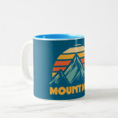 Mount Muir California Retro Türkis Zweifarbige Tasse (Vorderseite Links)