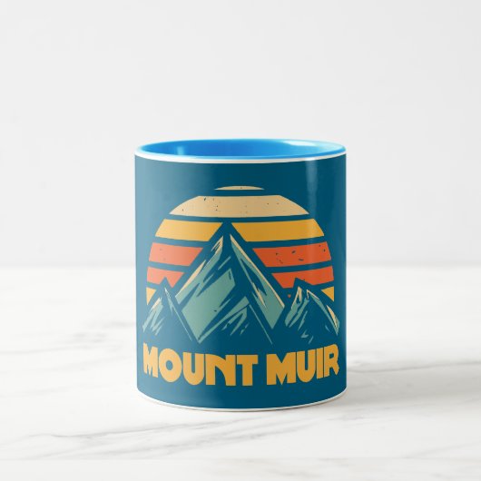 Mount Muir California Retro Türkis Zweifarbige Tasse (Mittel)