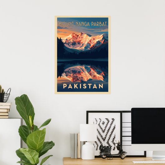 Mount Nanga Parbat V02 Poster (Heimbüro)