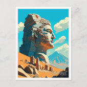 Mount Nemrut Turkey Reisen Vintage Abbildung Postkarte (Vorderseite)