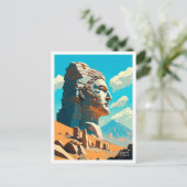 Mount Nemrut Turkey Reisen Vintage Abbildung Postkarte (Stehend Vorderseite)