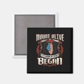 Mount Olive Illinois Usa Flagge 4. Juli Magnet (Vorderseite/Rückseite)