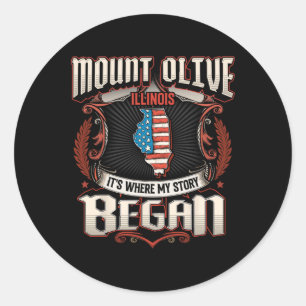 Mount Olive Illinois Usa Flagge 4. Juli  Runder Aufkleber