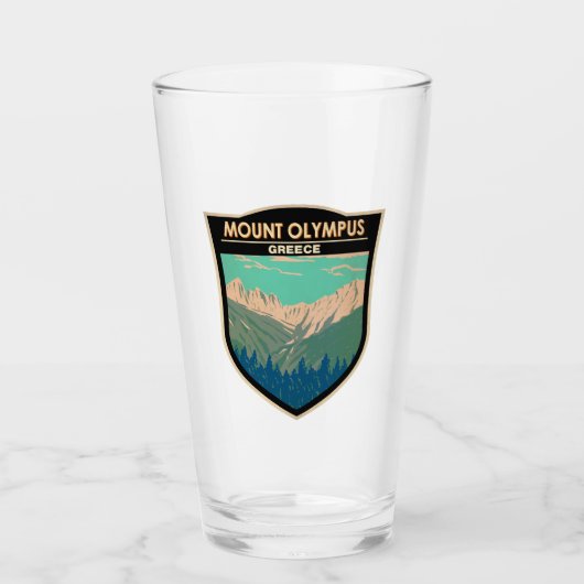 Mount Olympus Griechenland Reisen Kunst Vintag Glas (Vorderseite)