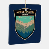 Mount Olympus Griechenland Reisen Kunst Vintag Keramikornament (Rechts)