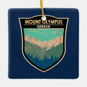 Mount Olympus Griechenland Reisen Kunst Vintag Keramikornament