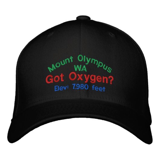 Mount Olympus Washington Elevation Cap Bestickte Baseballkappe (Vorderseite)
