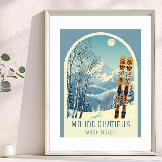 Mount Olympus Washington Skigebiet Poster