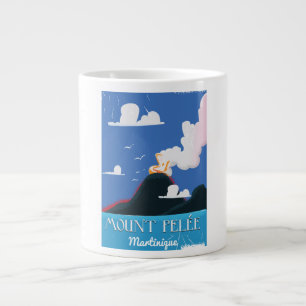 Mount Pelée, Martinique Vintage Reiseplakat Jumbo-Tasse