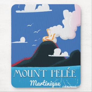 Mount Pelée, Martinique Vintage Reiseplakat Mousepad