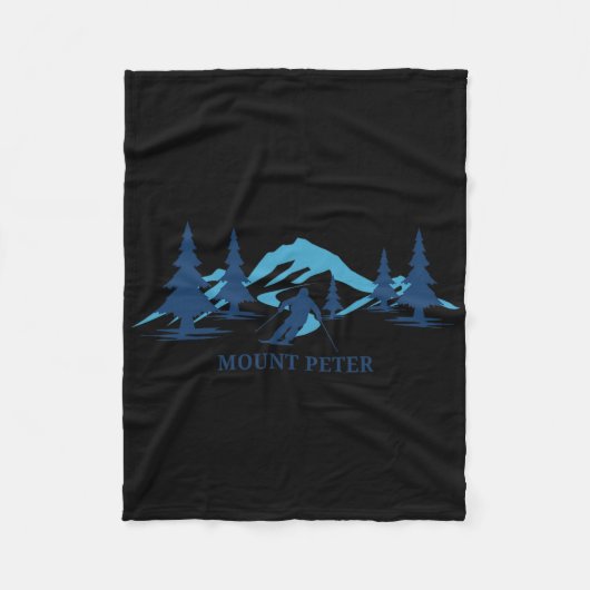 Mount Peter New York Ski Resort Skiing Skier  Fleecedecke (Vorderseite)