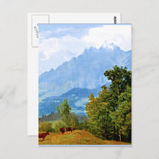 Mount Pilatus, berühmtes Kunstwerk von Albert Bier Postkarte (Vorne/Hinten)