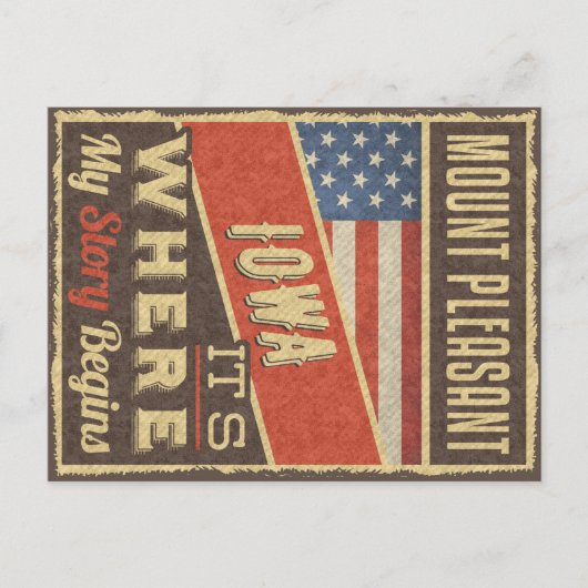 Mount Pleasant Iowa Postkarte (Vorderseite)