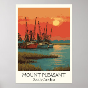 Mount Pleasant SC Garnelenboote Poster