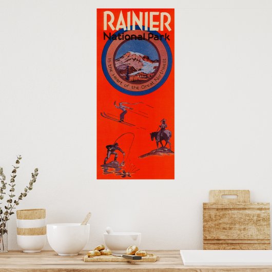 Mount Rainier Advertising Poster (Küche)