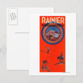 Mount Rainier Advertising Poster Postkarte (Vorne/Hinten)