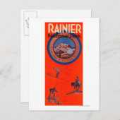 Mount Rainier Advertising Poster Postkarte (Vorne/Hinten)