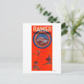 Mount Rainier Advertising Poster Postkarte (Stehend Vorderseite)