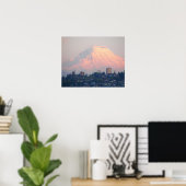 Mount Rainier Alpenglow-Landschaft Poster (Heimbüro)