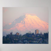 Mount Rainier Alpenglow-Landschaft Poster (Vorne)