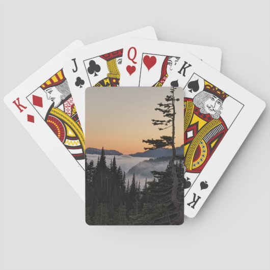 Mount Rainier bei Sonnenuntergang Spielkarten (Rückseite)